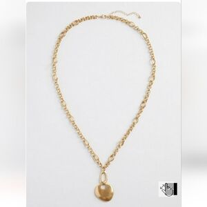 🆕️GOLD-TONE ORGANIC CIRCLE PENDANT LONG NECKLACE